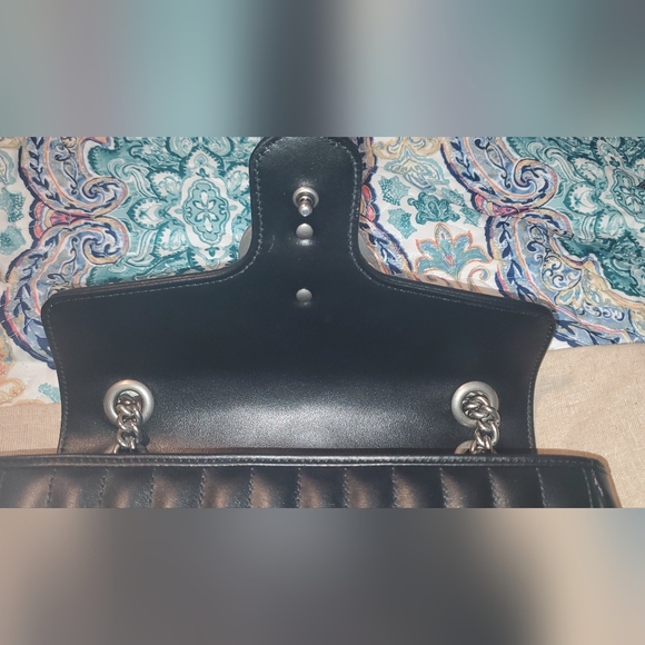 Authentic GUCCI Silver GG Black Aria Matelasse/Marmont Small Shoulder Bag - Picture 16 of 16